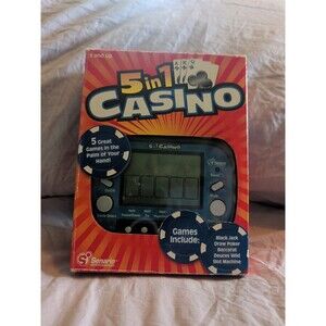 5 in 1 Casino Handheld Game: Black Jack, Poker, Baccarat, Deuces Wild, Slots